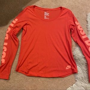 salmon nike long sleeve